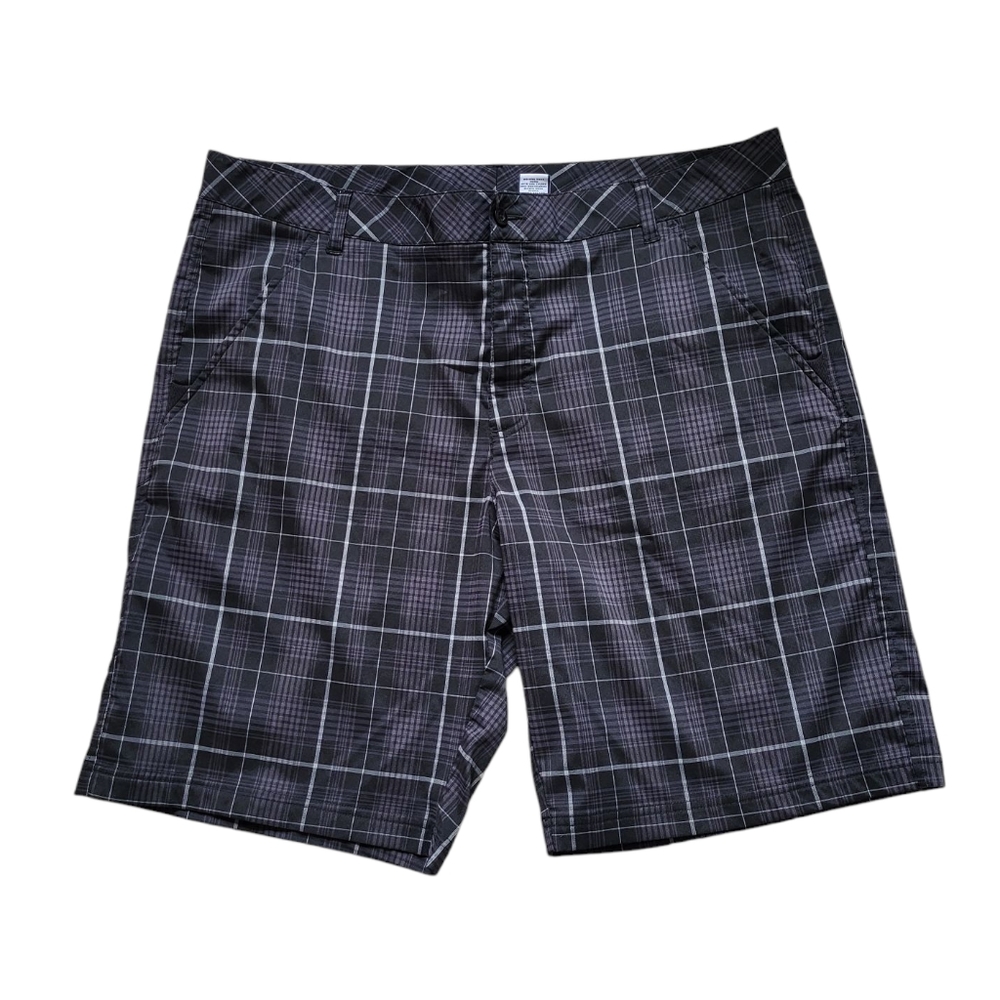 Fila Sport Shorts Mens 40 Black Plaid Golf Flat Front‎ Chino Lightweight